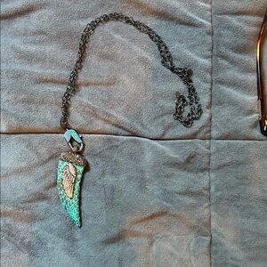 Turquoise and Silver Pendant Necklace